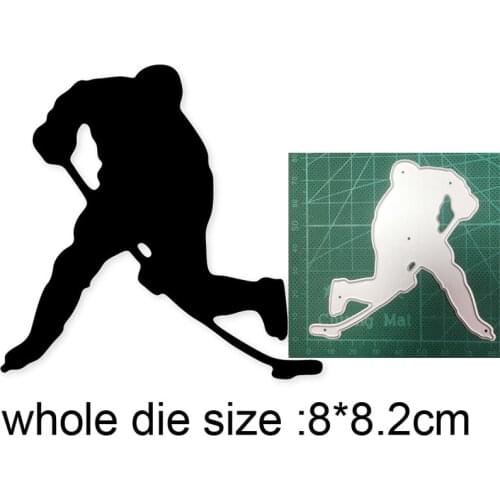 Craft dies Man Playing Ice Hockey Metal Cutting Dies Stencil for Scrapbooking dies Card Making Etched Embossing Die Cut new 2020