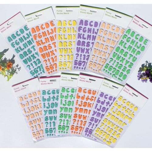 Stereoscopic uppercase letter set stickers cartoon cute creative reward stickers office household random stickers