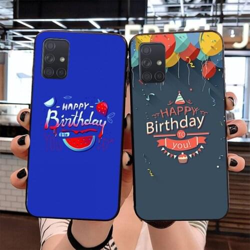 Stylish happy birthday present Soft Silicone Black Phone Case for Samsung S20 plus Ultra S6 S7 edge S8 S9 plus S10 5G lite 2020