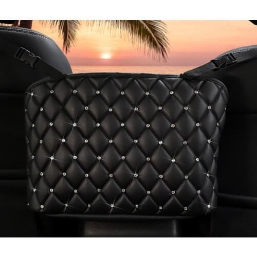 Rhinestone bling auto car hanging organizer seat back storage container stowing tidying women