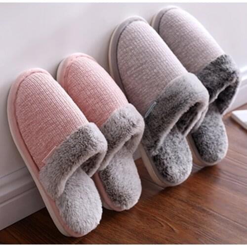 Warm Winter Womens Slippers Home Plush Female Slipper Ladies Slip On Indoor House Flats Shoes Room Cotton Women Slides 2021