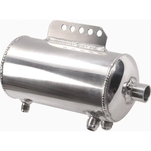 Universal Polished Alloy Aluminum 1.5L Fuel Surge Tank AN fittings mirror polished