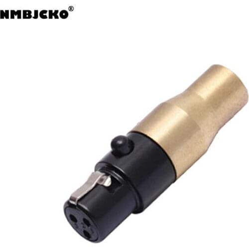 High quality NEW 50pcs/lot mini xlr female Audio Mic connector Mini XLR Connector with Steel Shell