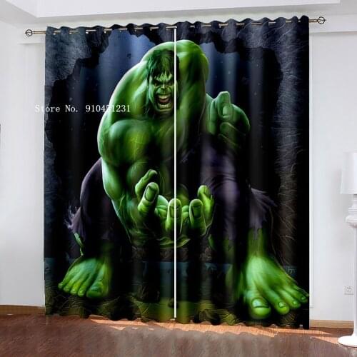 The Avengers Super hero Iron Man Spiderman Shading Curtain Cartoon Anime Living Room Dining Room Bedroom Blackout Decoration