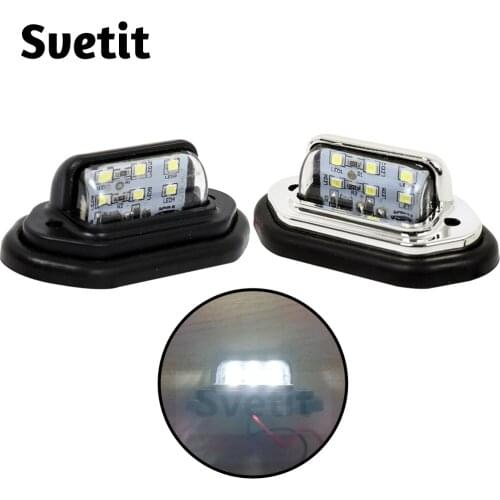 1Pc 12V 24V Truck Trailer LED License Plate Light Motorcycle RV Tractor Pickup Number Plate Lights Lighting Lorry Rear Lamp Car