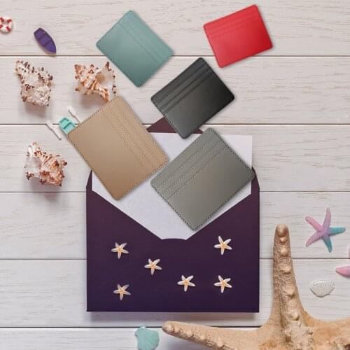 1 PC ultra-thin PU zipper card holder mini simple credit card ID card holder men and women business gift fashion card holder