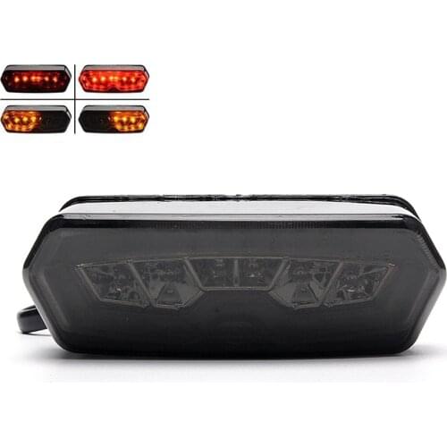 FEEDOPAL 1PCS Red And Amber Two-color Motorcycle Modification Accessories LED Brake Rear Tail Light With Turn Signal Function