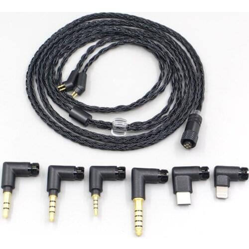 16 Core Black OCC Awesome All In 1 Plug Earphone Cable For Etymotic ER4B ER4PT ER4S ER6I ER4 2pin LN006970