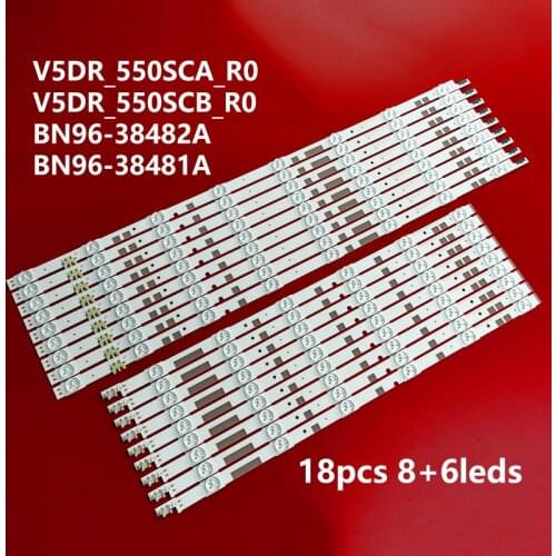 18pcsLED Backlight strip 14 lamp For Samsung 55" TV UE55JU6872UUE55JU6870U UE55JS7200U V5DR_550SCA_R0 V5DR_550SCB_R0 BN96-38481A