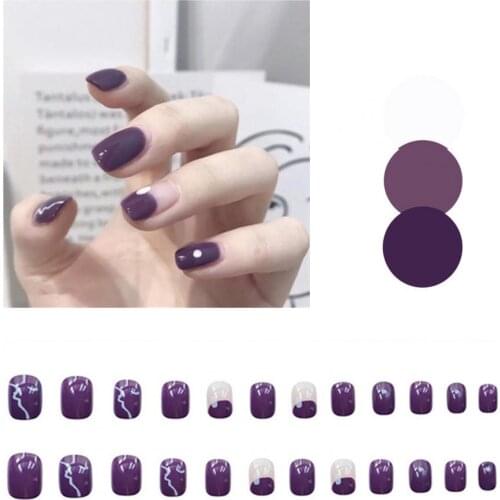24Pcs/Set Waterproof False Nail Full Cover Press On Nails Multi Style Nail Art Decoration Accessories uñas postizas