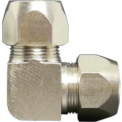 Fit 4/6/8/10/12/14/16mm OD Tube Elbow 90 Degree Compression Union Fitting Nickel Plated Brass Water Gas Fuel