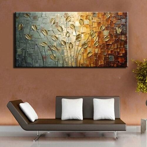 Abstract Knife Flower Canvas Trees Wall Art Print Poster Picture 5D Diy Diamond Painting Living Room Home DecorationZP-4389