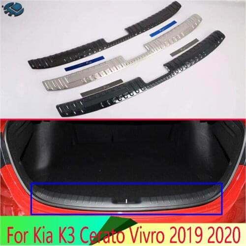 For Kia K3 Cerato Vivro 2019 2020 Car Accessories Stainless Steel Rear Trunk Scuff Plate Door Sill Cover Molding Garnish