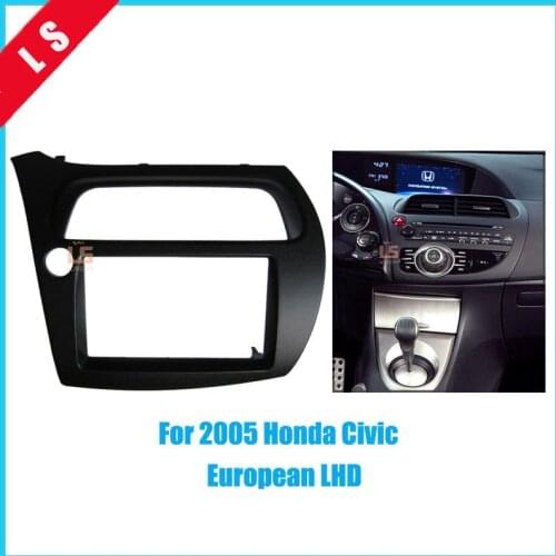 Double Din Car Refitting Radio Fascia for 2005 Honda Civic European LHD 2 Din,Trim Install Frame Dash Kit Auto Stereo CD,2din