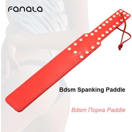 Leather Bdsm Spanking Paddles for Couple Sex Toy Slave Flogger Handle Fetish Adult Role Play Sluts Paddles Whip Women Sexy Toys