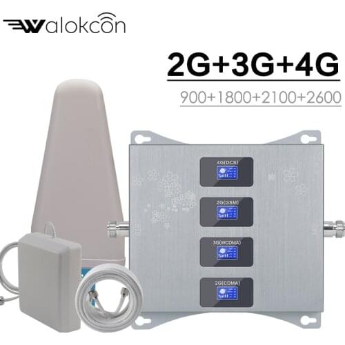 Russia Quad-Band Signal Repeater GSM 900 DCS 1800 WCDMA 2100 LTE 2600 Cellphone Signal Booster B8 B3 B1 B7 2G 3G 4G Amplifier
