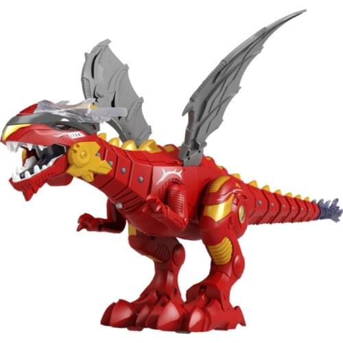 Electric Walking Dinosaur Dragon Mechanical Robot Lighting Wings Flapping Tail Swing Animal Model Kids Toys Boys Children Gifts