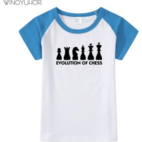 Evolution Chess Printed T-shirt Kids Baby Casual T Shirt Girls Short Sleeve Summer Tops Hip Hop Playing Games Baby Tshirt