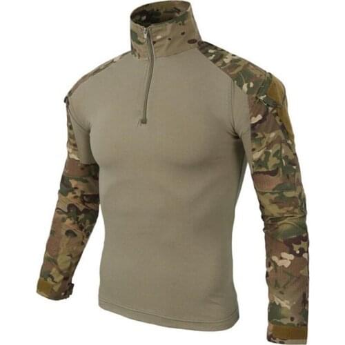 Multicam Camouflage Outdoor Hunting Military Uniform Men Airsoft Tactical Combat Shirt Full Sleeve Frog Cargo Army Suit