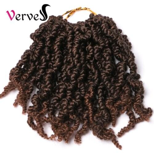 Short Curly Spring Pre-twisted Braids Twist Synthetic Crochet Hair Extensions 15 strands/pack Ombre Crochet Twist Braids Curl