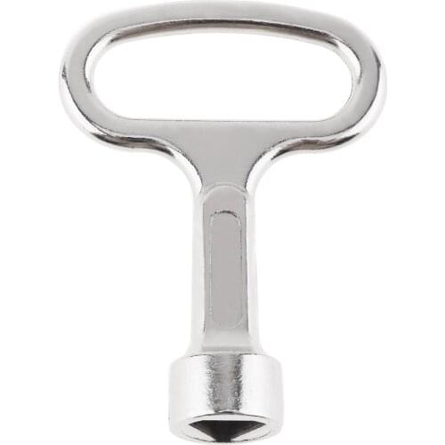 Small Zinc Alloy Plumber Key Wrench with Inside Triangle Port for Electric Control Cabinet Tap Water Valve / Elevator Door
