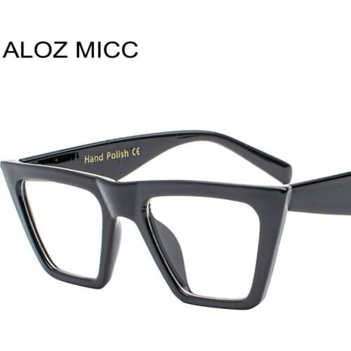 ALOZ MICC Fashion Women Cat eye Eyeglasses Frame Personality Big Frame Clear Lens Glasses Female 2018 Trend Glasses Frame Q483