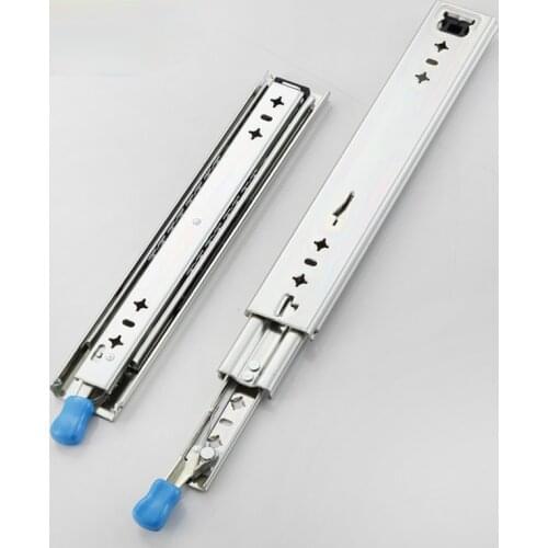 Three Fold Full Extension Drawer Slides With Lock Ball Bearing Drawer Runners Heavy Duty Slide Rail Furniture Accessories