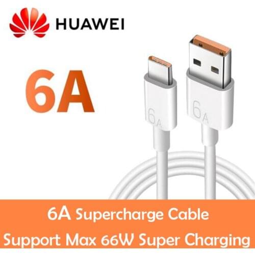 Original Huawei Nova 8 Se 66W Super Charger 6A Supercharge Type C USB Cable For Nova 7 Mate 20 30 40 P30 P40 Pro Honor 30 30S