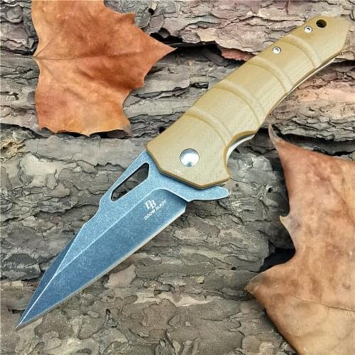 Outdoor Tactical Camping Hunting Survival Pocket Quick Folding Knife Combat Knives EDC Tools D2 Blade G10 Handle Ball Bearing