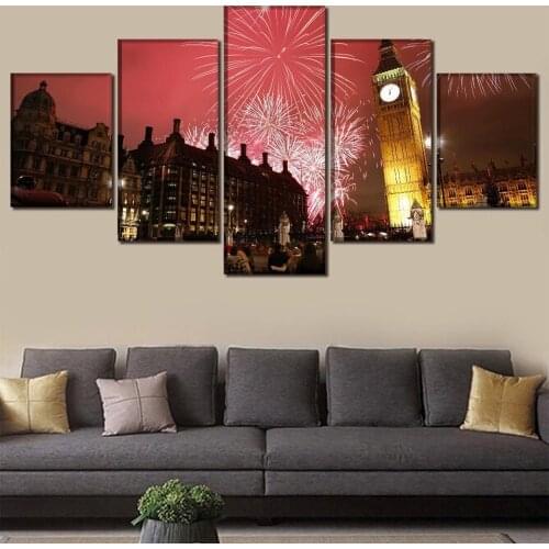 Full Round Drill DIY Diamond 5D 5 Pcs Embroidery Cross Stitch Picture Landscape Mosaic Wall Art Gift Painting Big Ben Home Decor