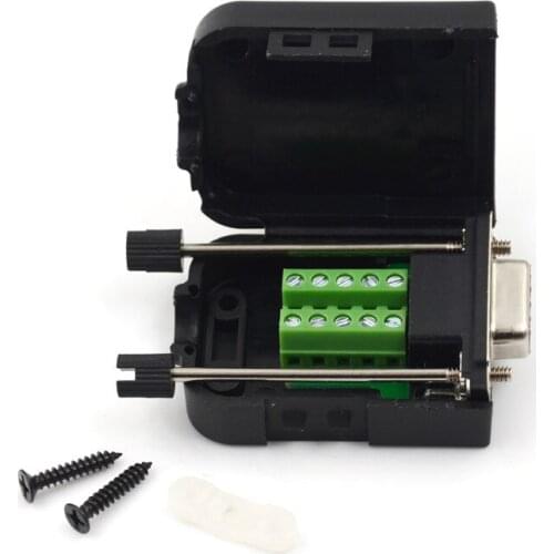 1pc DB9 Female D-Sub 9 Pin Plug Breakout Terminals Solderless Nut Type Connector Accessories 48*34*20mm