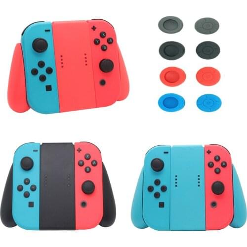 Left Right Joy-Con Grips & 8 PcsThumb Grips For Nintendo Switch Controller Comfort Grip Holder Black Red Blue