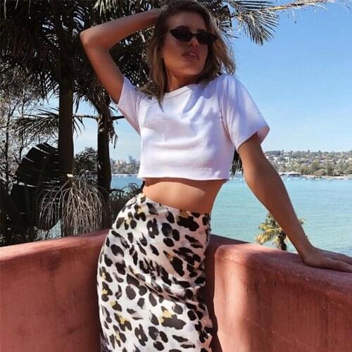 Women Leopard High Waist Elastic Casual Evening Party Ladies Print Tunic Midi Par Naomi Skirt