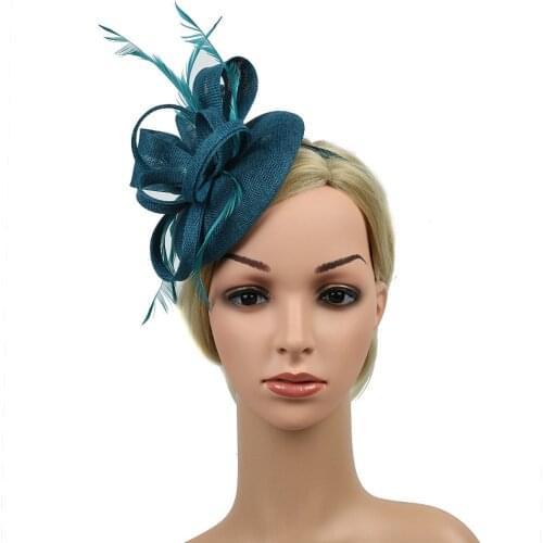 Feather Handmade Women Hair Clip Party Prom Wedding Casual Fascinator Headpieces Hair Accessories Headwear Women turban opaska