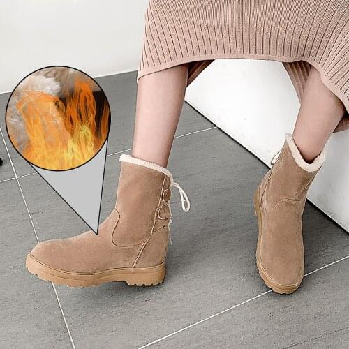 Plus Size 34-50 Classic Winter Shoes Women Snow Boots Warm Shoes Cold Winter Woman Ankle Boots Female Height Increasing Shoes