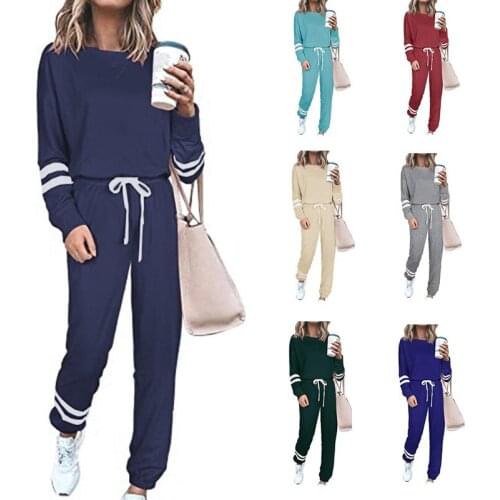 Womens Sports Suit Long Sleeve Solid Color Two Piece Set Women Summer Spring Outfits Casual Tracksuit Clothes Vendors for Women