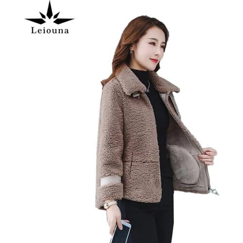 Leiouna Loose Short Fur Coat Autumn Winter Woman 2020 Fashion All-match Plush Fleece Jacket Female Western Style Parker Overcoat