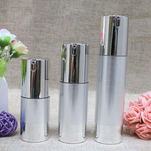 1PC Luxury Gold Silver Empty Airless Pump bottles Mini Portable Vacuum Cosmetic Lotion Treatment Travel bottle