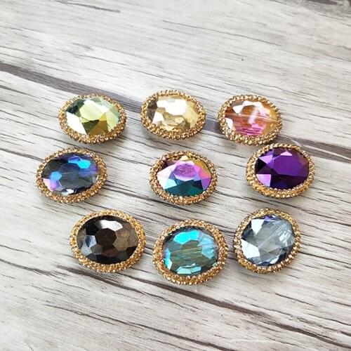 10Pcs multicolour Faceted Crystal Glass Loose Beads,pave rhinestone Spacer Connector Beads Jewelry Finding BD358