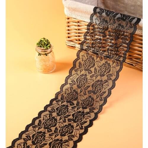 15cm*10Yard High Stretch Lace Exquisite Large Lace Fabric Double Wave Side Lace for Underwear Dress Sleeves DIY Craft Handmade