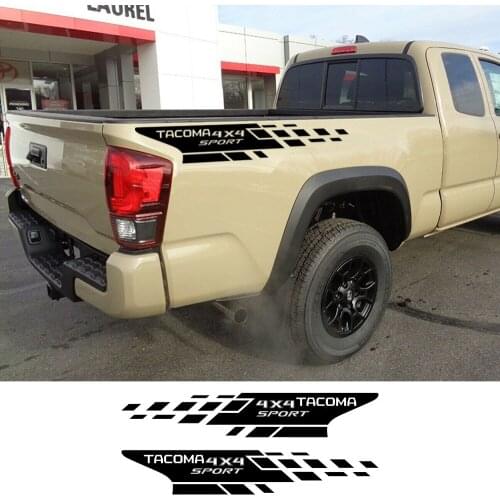 2Pcs Pickup Rear Trunk Bed Side Stickers For Toyota Tacoma TRD Graphic 4X4 Sport Decor Decals Vinyl Film Cover Auto Accessories