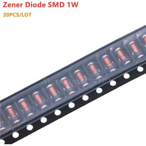 20PCS/LOT SMD 1W Diode Zener 3V3 4V7 5V1 6V8 7V5 10V 12V 15V 16V 18V 20V 24V 36V ZM4728 ZM4732 ZM4733 ZM4736/4737/4740/4753