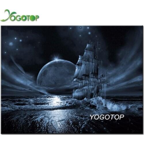 Diamond painting sailing boat on the sea,full square/Round rhinestone,ship,5d diy diamond embroidery mosaic Caribbean YY2303