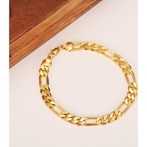 21cm Ethiopian Chain Bracelet for Women Gold Color link Chain Fashion Africa Jewelry men bracelet kids bracelet Wholesale