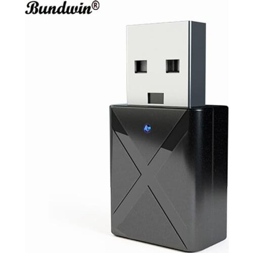Bundwin USB Bluetooth 5.0 Audio Receiver Transmitter 3.5mm Jack RCA AUX Stereo Wireless Adapter Car Kit For TV PC Car Kit MP3