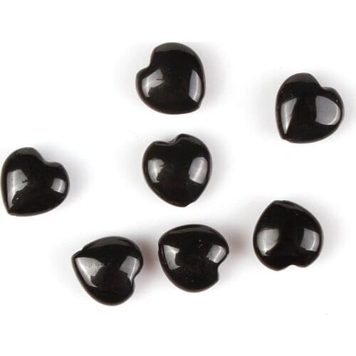 Natural Heart Black Agate Carnelian Gemstone Loose Beads 8mm 10mm For Necklace Bracelet DIY Jewelry Making