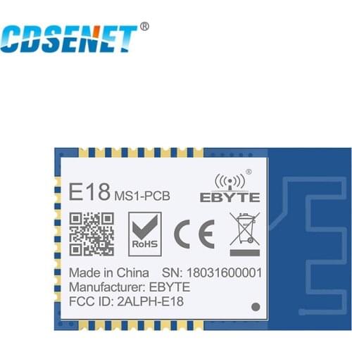 CDSENET 10PCS CC2530 2.4GHz 4dbm UART 200m range 256kb Flash PCB Antenna SoC SMD Zigebee Module E18-MS1-PCB