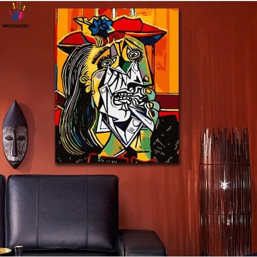 DIY colorings pictures by numbers with colors The Weeping Woman Picasso picture drawing painting by numbers framed Home
