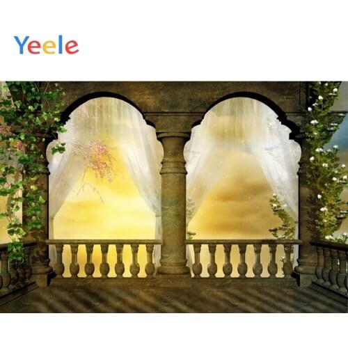 Grunge Retro Pavilion Arch Door Curtain Wedding Kid Portrait Photo Backdrop Customized Photographic Backgrounds For Photo Studio