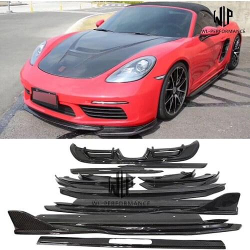 718 Car body kit 13pcs Carbon Fiber Front Lip Rear diffuser Side Skirts Rear Spoiler Side Air Inlet for Porsche Boxster 718 2015